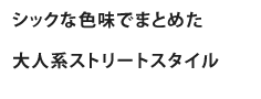 シックな色味でまとめた大人系ストリートスタイル